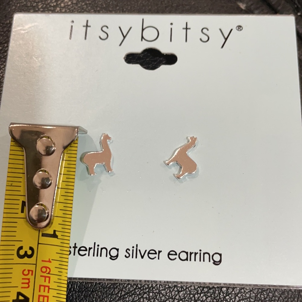 .925 Baby LLAMA Earrings real solid Sterling Silver Fine Jewelry - Picture 5 of 6